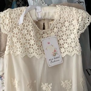 Beautiful tulle and lace baby girl long dress.